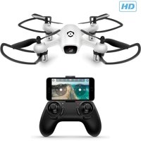 Amcrest A4-W Skyview WiFi Drone with Camera HD 720P FPV Quadcopter, Training Drone for Beginner & Kids, RC + 2.4ghz WiFi Helicopter w/Remote Control, Headless Mode, Smartphone (White)